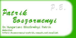 patrik boszormenyi business card